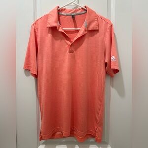Adidas Golf Climalite Coral Striped Polo Shirt Men’s Medium
